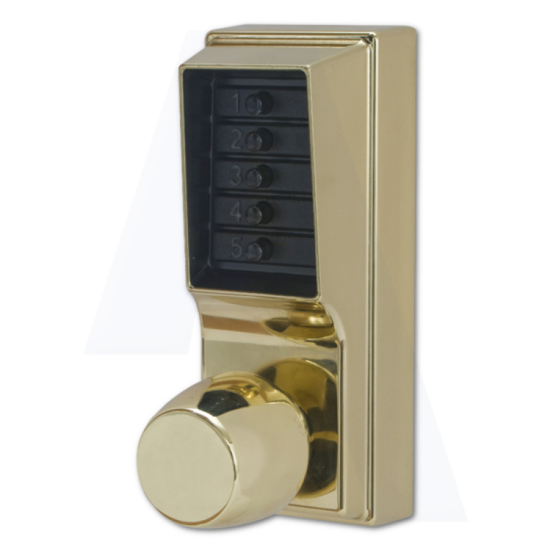 Kaba 1011-26D-41 Polished Brass Simplex Digital Lock Knob Operated
